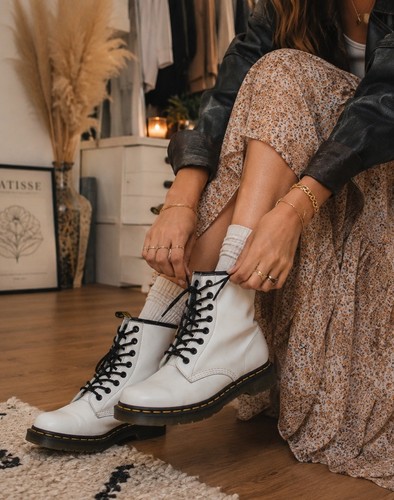 Martens 1460 white lace up - martens, lace-up