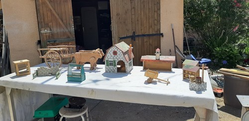 Lot jouets anciens bois - lot,