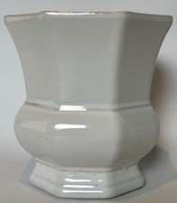 Moustiers Lallier vase octogonal blanc 11 cm