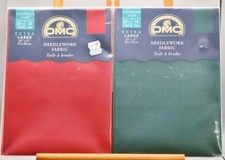 LOT DE 2 TOILES A BRODER UNIFIL 10 cm DMC 50X68cm - Colori N°321 + N°500 (#310)