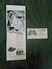 2 Publicites de presse Jumelles HUET et BBT Années 40