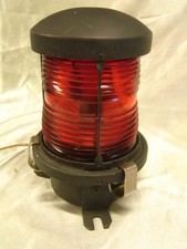 LAMPE FANAL MARINE SIGNAL BATEAU BRONZE LANTERNE FEU ROUGE NAVIGATION PHARE