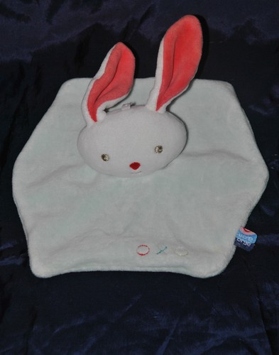 Peluche doudou plat lapin - peluche,