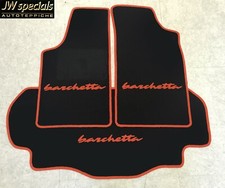 Tapis de Voiture Sol Coffre Kit pour Fiat Barchetta Noir Orange 3tlg Neuf