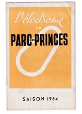 Programme du PARC DES PRINCES Championnats de France ce Vitesse (1954)