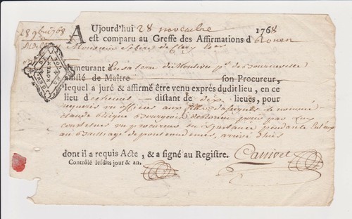 Document ancien reçu greffe - ancien,