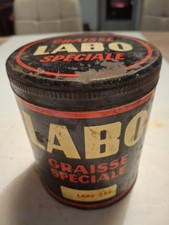ancienne boite graisse Labo ancien bidon huile déco garage loft boite à graisse