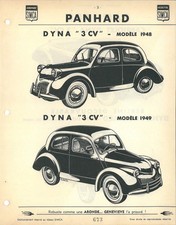 (Brochure) Panhard Dyna X / Z / Junior Guide identification réseau Simca 1948-57
