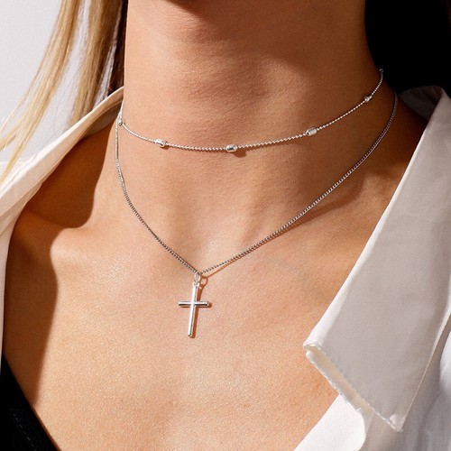 Collier pendentif croix - collier, pour