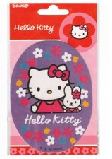 Ecusson HELLO KITTY chat & lapin violet 10.5x8 cm
