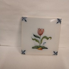 Ancien Carreau Carrelage Faience De Delft 13cm Fleur Tiles Azulejos Déco