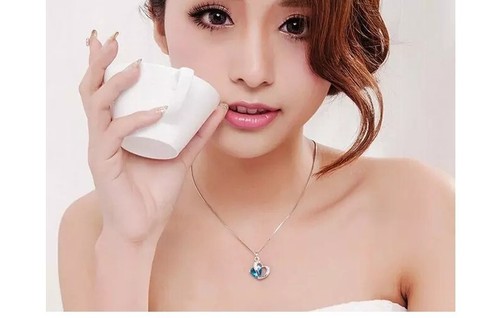 Collier coeur strass - collier, femme
