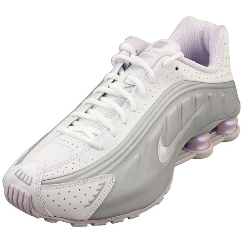 Nike shox blanc argent - r4,