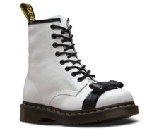 Dr Martens 8 Trou 1460 Crackle Blanc Noir 24458101 Classic Doc