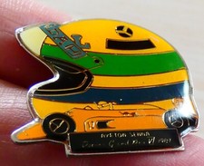 RARE PIN'S F1 FORMULA ONE AYRTON SENNA CASQUE HONDA