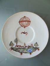 ancienne petite assiette céramique italienne signée SCANNAPIECO ? montgolfiere