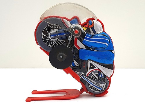 Jouet mécanique ancien moto - jouet,