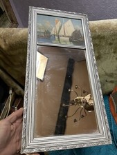 petit miroir trumeau vers 1950 decors imprimé paysage marin bateaux
