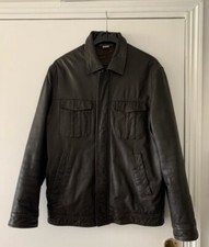 veste en cuir de mouton marron