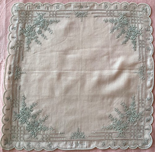 Ancien mouchoir linon - mouchoir,