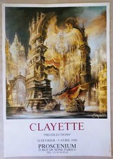 CLAYETTE PIERRE affiche originale exposition 1988