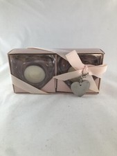 Pair Glass Heart Shaped Tea