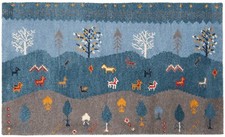Gabbeh Tissé à la Main Tapis de Perse 121x72 cm-Nomadic, Orient, Tapis, , Bleu