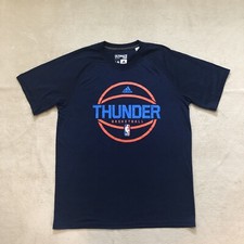 Adidas Climalite Oklahoma City Thunder Basketball NBA Blue T-Shirt Mens Large