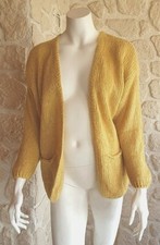 Gilet maille ocre sans boutons