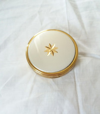 POUDRIER - LAQUE et ROSACE Dorée Incrustée - ART DECO - TBE