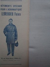 2/1927 PUB LEMERCIER VETEMENTS AERONAUTIQUE COMBINAISON CASQUE PILOTE AVION AD