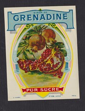 Ancienne étiquette France  BN126412  Sirop de Grenadine 
