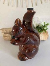 19 ⚜ Ancienne Bouteille à Liqueur Écureuil Chicanne en Céramique Vintage H 24 Cm