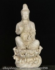 17.8 "Chine Bâtiment assis en porcelaine blanche Guanyin Guanyin image