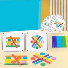 Jouets Montessori Puzzle en Bâtons en Bois, Casse-tête, Cadeaux