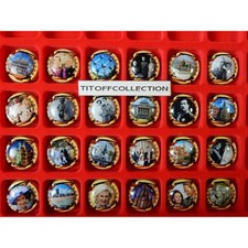 la série de 24 capsules de champagne génériques la Belgique souverains et sites 