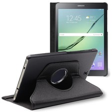 Coque Samsung Galaxy Tab S2 9.7 T813 T815 Housse Etui Rotatif 360 PU Cuir, Noir