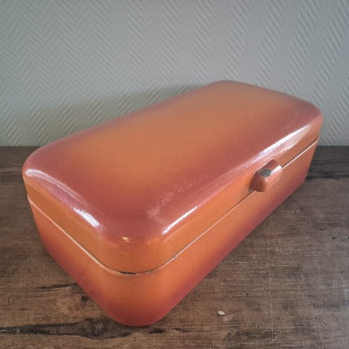 Vintage enamel bread - enamel, box