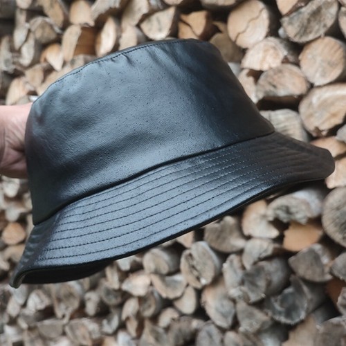 Hommes large bord cuir - large, pu