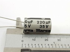 CONDENSATEUR ÉLECTROLYTIQUE MARSA 220uF 35V NOS (Nouveau Ancien Stock) 2 PC. ...