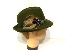 Ancien Chapeau Tyrolien avec Plume Costume d'époque Vintage