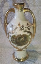 Vase Signé Pates & Emaux Porcelaine Limoges France Forme D’Amphore HT21cm Nickel