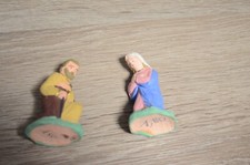 Anciens santons crèche Devineau taille 2 MARIE ET JOSEPH 6cm