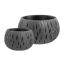 KIT pot de fleurs Prosperplast Sandy Bowl, gris