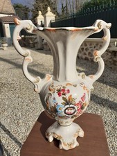 Vase en céramique de BASSANO, 34 cms, décor floral, peint à la main (12 photos)