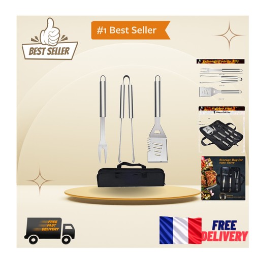Set bbq ustensiles acier - set,