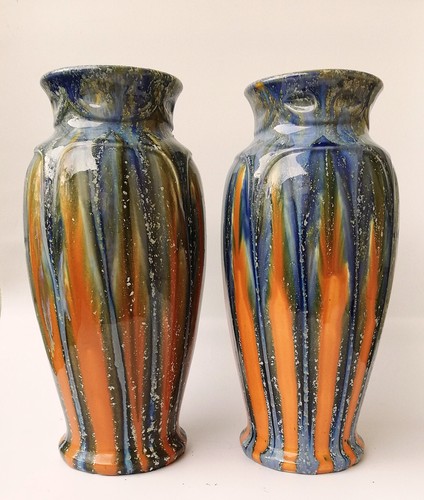 Paire vases balustre art - de,