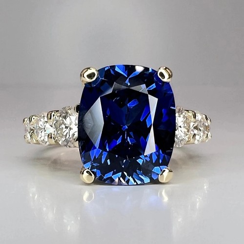 Bague diamant saphir bleu