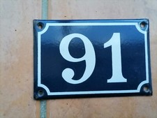 ancienne plaque émaillée  de maison rue n° 91