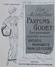 PUBLICITE GODET PARFUM ARTISTIC MONDANITE PARMI LES FLEURS DE 1913 FRENCH AD PUB